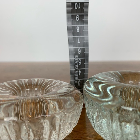 Set Of 4 Tapio Wirkkala Iittala Crystal Candle Holders Finland Vtg Different Sz - Picture 6 of 12